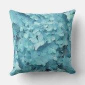 ティール(緑がかった色)あじさい花デコレーター装飾用クッション アウトドアクッション (裏面)