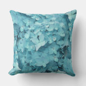 ティール(緑がかった色)あじさい花デコレーター装飾用クッション アウトドアクッション (正面)