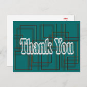 ティール(緑がかった色)ありがとうポストカード – 背景色を変更 ポストカード (正面/裏面)