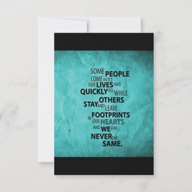 ティール（緑がかった色）いくつかの離れ人々の足跡はあなたのハートク (正面)