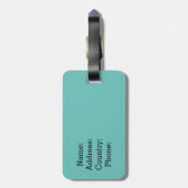 ティール(緑がかった色)おもしろいは私の荷物を洗濯する! ラゲッジタグ (裏面縦)