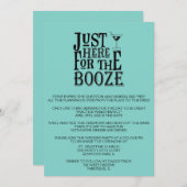 ティール（緑がかった色）おもしろい結婚リハーサルディナー招待状 招待状 (正面/裏面)