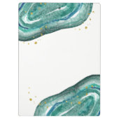 ティール(緑がかった色)およびのどの金ゴールドGeode クリップボード (裏面)