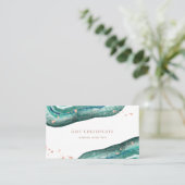 ティール(緑がかった色)およびばら色の金ゴールドのGeode |のギフト券 割引カード (スタンド正面)