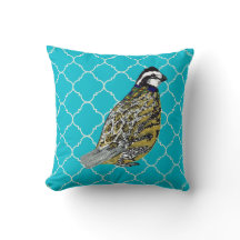 ティール（緑がかった色）およびオレンジクローバーを持つコリンウズラ