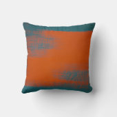 ティール(緑がかった色)およびオレンジデザインの原稿の綿の枕 クッション (裏面)