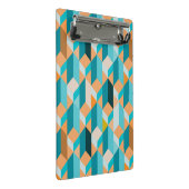 ティール（緑がかった色）およびオレンジ形パターン ミニクリップボード (アングル)