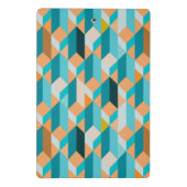 ティール（緑がかった色）およびオレンジ形パターン ミニクリップボード (裏面)