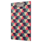 ティール（緑がかった色）およびピンクの三角形パターン クリップボード (左)