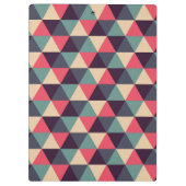 ティール（緑がかった色）およびピンクの三角形パターン クリップボード (裏面)