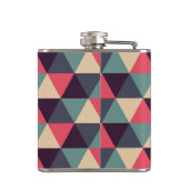 ティール（緑がかった色）およびピンクの三角形パターン フラスク (裏面)