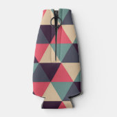 ティール（緑がかった色）およびピンクの三角形パターン ボトルクーラー (裏面)