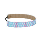 ティール（緑がかった色）およびピンクの花弁パターン アスレチックヘッドバンド (左)