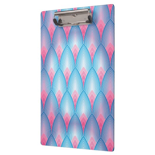 ティール(緑がかった色)およびピンクの花弁パターン クリップボード (左)