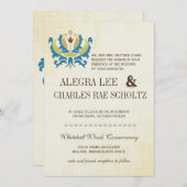 ティール(緑がかった色)およびライムダマスククモダンルクボード招待状 招待状 (正面/裏面)