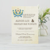 ティール(緑がかった色)およびライムダマスククモダンルクボード招待状 招待状 (スタンド正面)