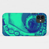 ティール(緑がかった色)および海軍航海のなタコの触手 Case-Mate iPhoneケース (裏面(横))