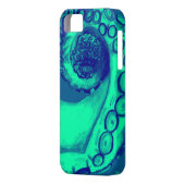 ティール（緑がかった色）および海軍航海のなタコの触手 Case-Mate iPhoneケース (裏面左)