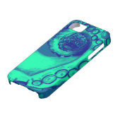 ティール（緑がかった色）および海軍航海のなタコの触手 Case-Mate iPhoneケース (下部)