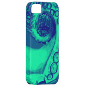 ティール（緑がかった色）および海軍航海のなタコの触手 Case-Mate iPhoneケース (裏面/右)