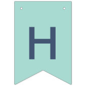 ティール（緑がかった色）および海軍Sandollarの誕生日の旗 バンティングフラッグ (第2の旗)