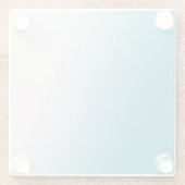 ティール（緑がかった色）および白い勾配 ガラスコースター (裏面)