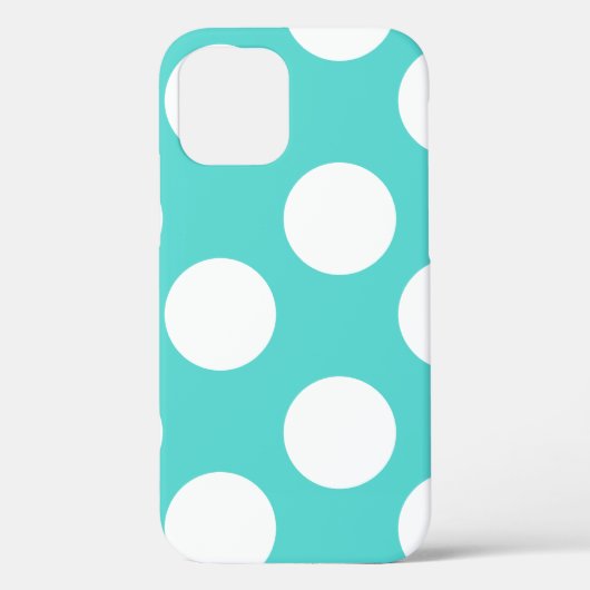 ティール(緑がかった色)および白い水玉模様の電話箱 Case-Mate iPhoneケース (裏面)