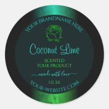 ティール（緑がかった色）および緑の大理石フローラモダン製品ラベル