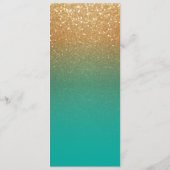 ティール（緑がかった色）および金ゴールドのグリッタープログラム プログラム (裏面)