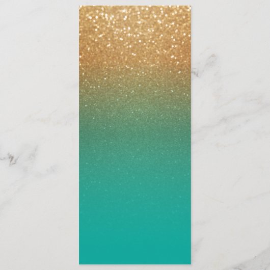 ティール(緑がかった色)および金ゴールドのグリッタープログラム プログラム (裏面)