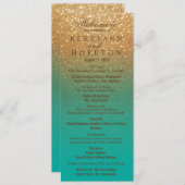 ティール（緑がかった色）および金ゴールドのグリッタープログラム プログラム (正面/裏面)