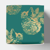 ティール（緑がかった色）および金ゴールドヴィンテージバラ フェイバーボックス (上部)