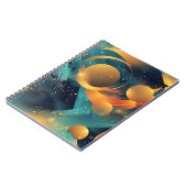 ティール（緑がかった色）および金ゴールド球抽象芸術 ノートブック (左側)