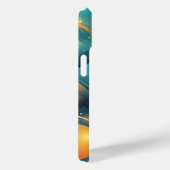 ティール(緑がかった色)および金ゴールド球抽象芸術 Case-Mate iPhoneケース (裏面 / 右)