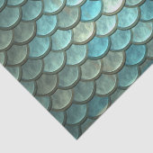 ティール（緑がかった色）および銀ではかりで測られる 薄葉紙 (詳細)