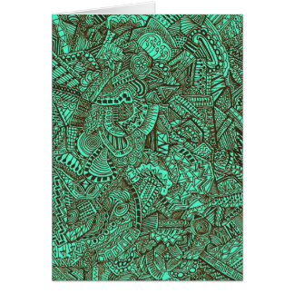 ティール（緑がかった色）および黒いカード