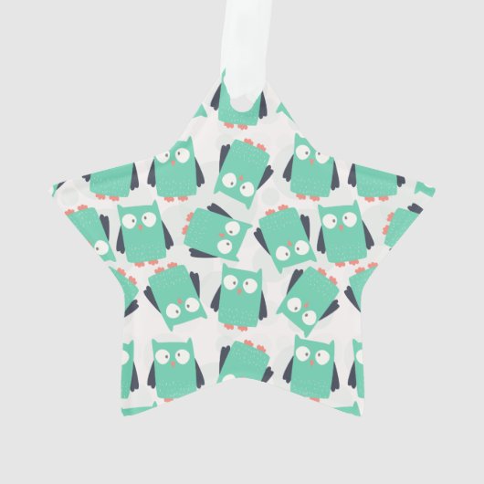 ティール(緑がかった色)お洒落フール オーナメント (裏面)