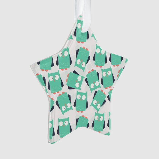 ティール(緑がかった色)お洒落フール オーナメント (正面)