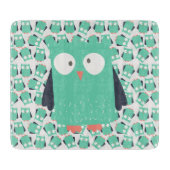 ティール(緑がかった色)お洒落フール カッティングボード (正面)