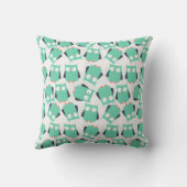 ティール(緑がかった色)お洒落フール クッション (裏面)