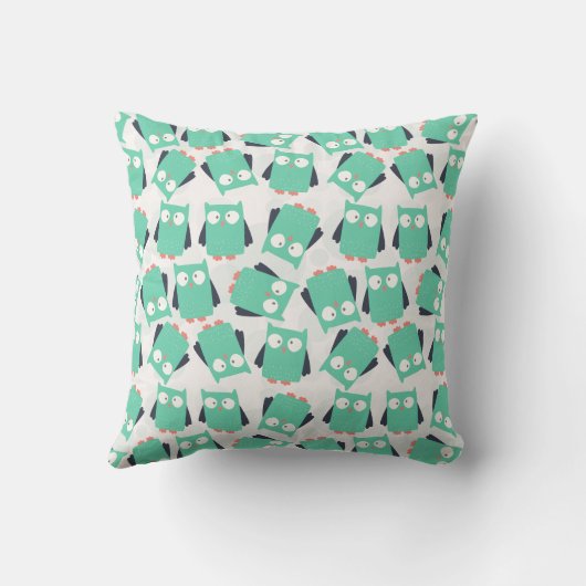 ティール(緑がかった色)お洒落フール クッション (裏面)