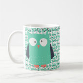 ティール(緑がかった色)お洒落フール コーヒーマグカップ (左)