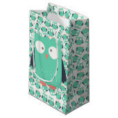 ティール（緑がかった色）お洒落フール スモールペーパーバッグ (正面アングル)