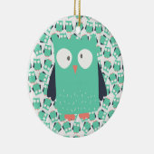 ティール(緑がかった色)お洒落フール セラミックオーナメント (右)