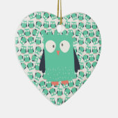 ティール(緑がかった色)お洒落フール セラミックオーナメント (右)