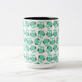 ティール(緑がかった色)お洒落フール ツートーンマグカップ (中央)