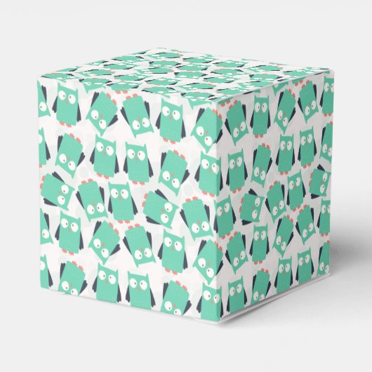 ティール(緑がかった色)お洒落フール フェイバーボックス (裏面サイド)