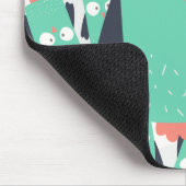 ティール(緑がかった色)お洒落フール マウスパッド (コーナー)