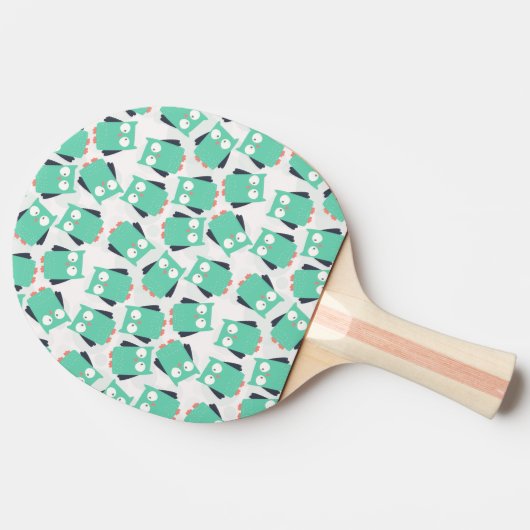 ティール(緑がかった色)お洒落フール 卓球ラケット (横)