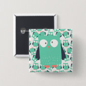 ティール(緑がかった色)お洒落フール 缶バッジ (正面&裏面)